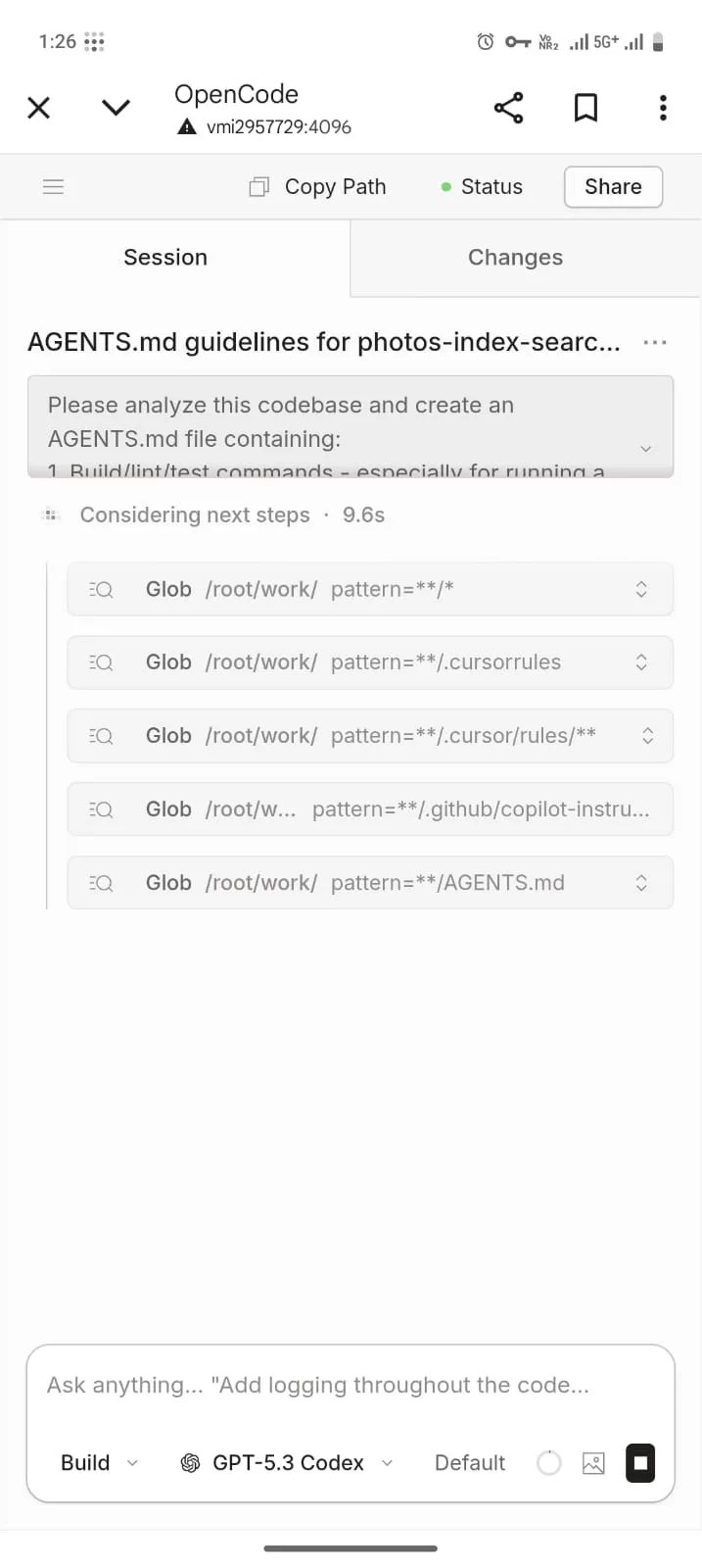 OpenCode on phone
